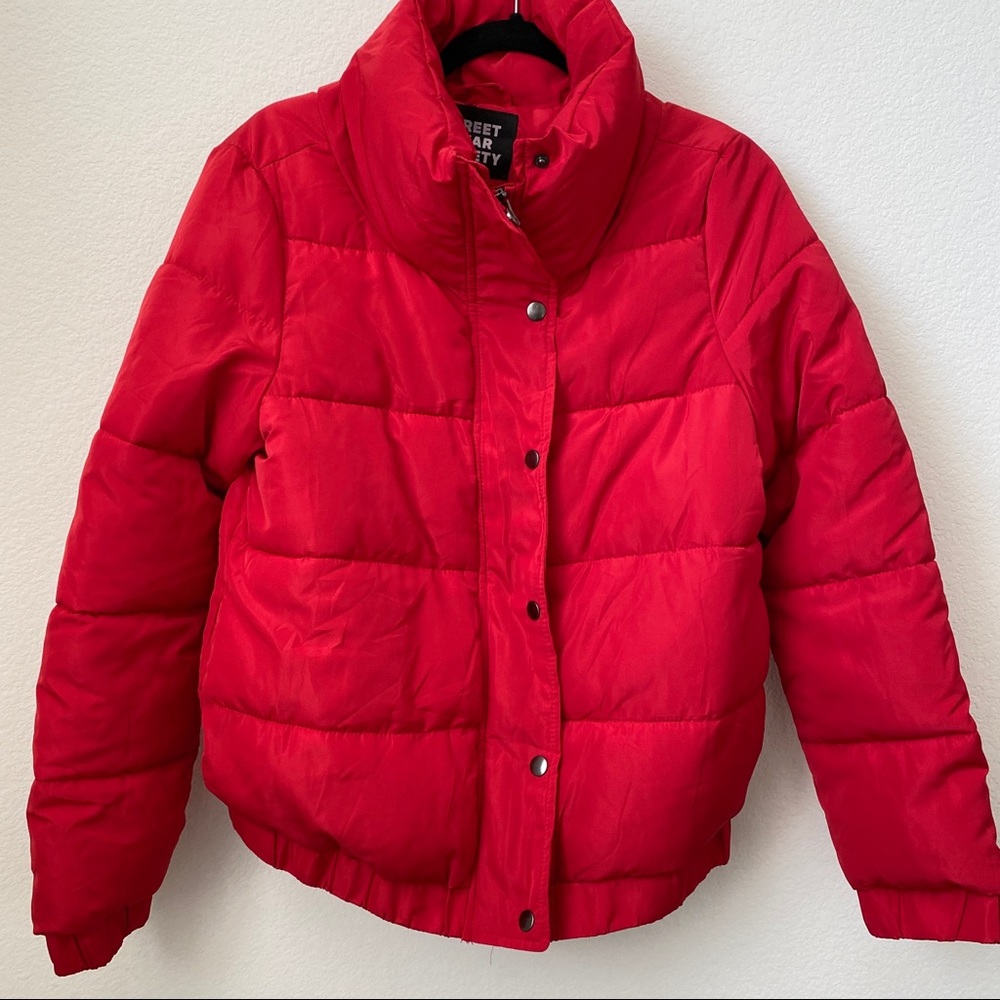 Red puffer jacket - Picture 3 of 4